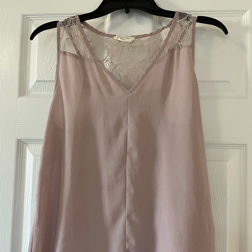Blush pink lace tank top blouse